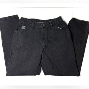 Vintage Wrangler Jeans Womens 12 Black‎ High Rise Tapered Straight Leg Denim Y2K